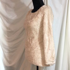 Warm Fluffy Faux Fur Long Sleeve Pull over Top